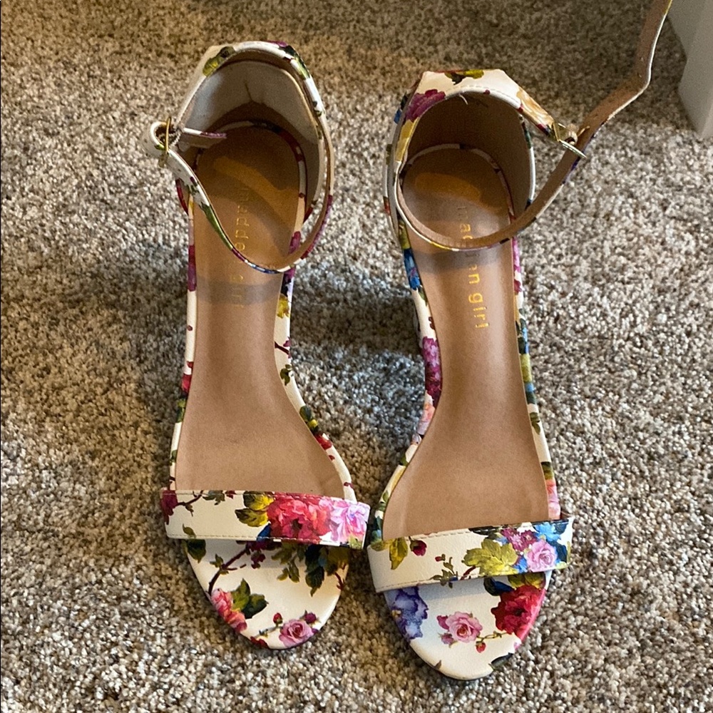 Madden Girl Floral Ankle Strap Sandals - Multicolor